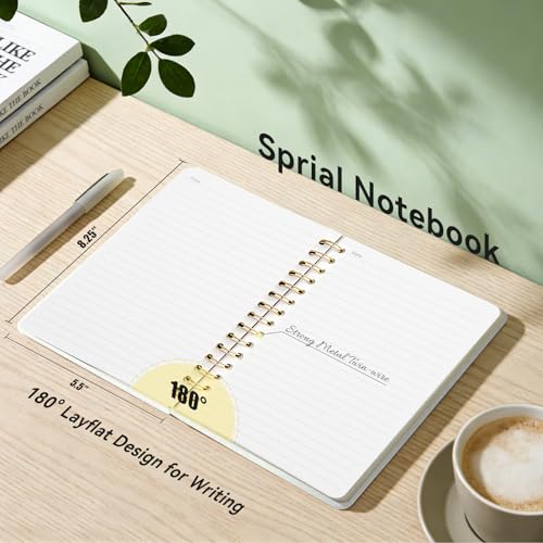 Lined Spiral Journal Notebook for Work A5, 160 Pages, Green Bow - color: Bow Green
