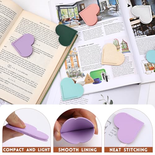 18 Pcs Leather Heart Bookmarks, Cute Corner Bookmarks for Women - size: 18 Pcs (Leather Heart)