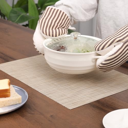 Myir JUN Placemats Set of 10 Kitchen and Dining Table Placemats - color: Beige, size: Set of 10