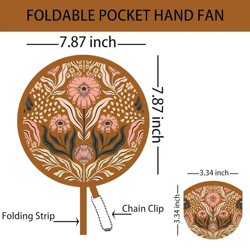 4 Pack Floral Hand Fan Foldable, Multi-Role Round Handheld Fans for Travel, Events, Indoor & Outdoor (Dawn & Dusk) - style: Dawn & Dusk