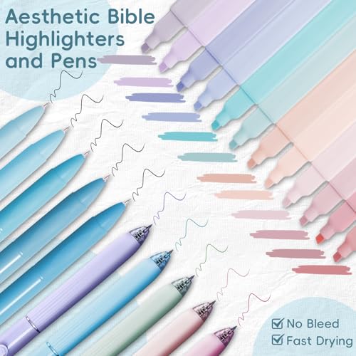 XKDOUS 50 Bible Study Supplies Journaling Kit with Journal and Case, Blue - color: Blue