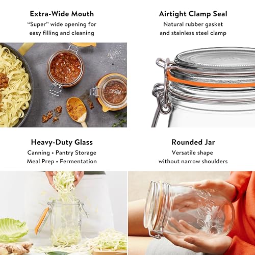 Le Parfait Super Jar 250ml (8oz) Glass Canning Jar, Wire Bail Lid, 6 Pack - color: 08oz (Set/6)