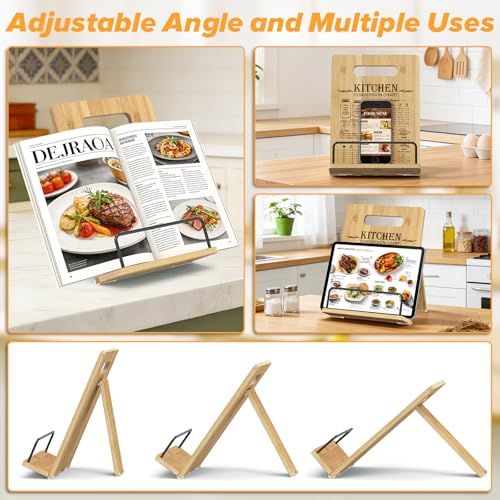 Cookbook Stand-Wooden Recipe Book Holder for Kitchen Counter - color: Wood