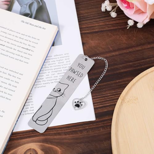 Cute Cat Bookmark, Reading Lover Gift Zinc Alloy Bookmarks for Women - style: Silver Smile Cat