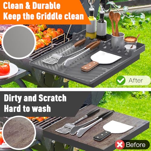 Silicone Grill Mat Compatible with Blackstone, Grey - color: Gray