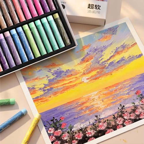 rubens 24 Macaron Colors Soft Oil Pastels,Creamy & Easy Blending - color: 24 Macaron Colors