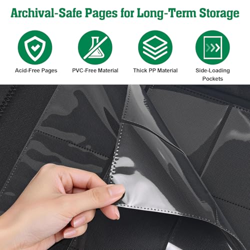 Top Loader Binder, 9-Pocket Trading Card Album, Holds 360 Top Loaders - color: Green Mushroom Frog