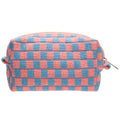 Checkered Makeup Bag for Purse, Small Travel Cosmetic Pouch,Red Blue - color: Red Blue