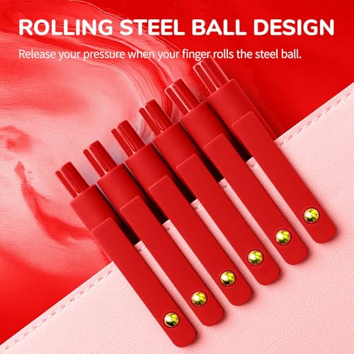 UIXJODO Red Pens, 6 Pcs Red Ink Pens Fine Point Smooth Writing Pens, 0.5mm Colored Ink Gel Pens for Journaling Note Taking, School Supplies Gifts for Women (6 Pcs Gold Red - Red Ink) - color: 6 Pcs Gold Red - Red Ink