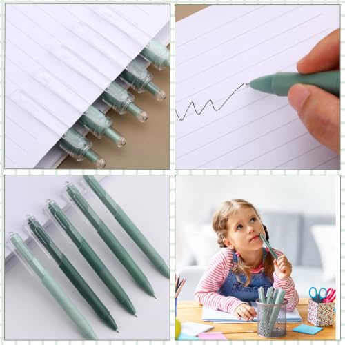 Resurhang 6 Green Pens Set 0.5 mm Fine Point Correction Tape Notes, Green