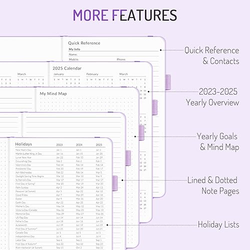 Undated Planner for 2026-2027, Forvencer Weekly Monthly Calendar Planner-A5 - color: Black