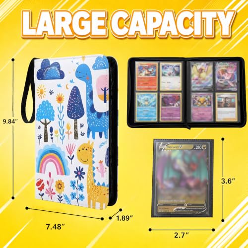 Card Binder, 4 Pocket 240 Card for Collectible Trading Card Albums - color: 240-Dragon-1