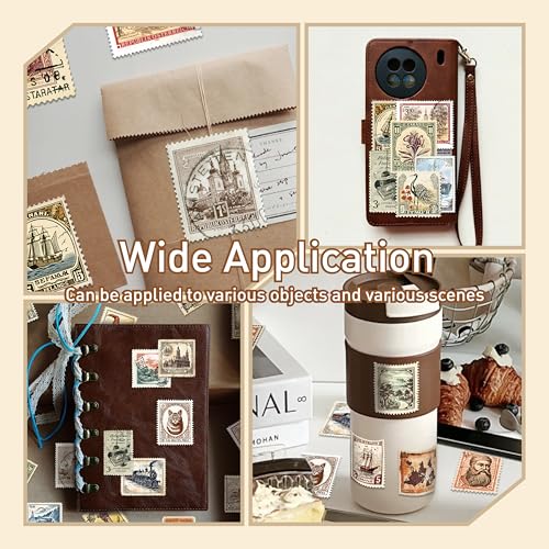Vintage Scrapbook Stickers Set, Retro Stickers for Bullet Journal, Antique Looking Sticker for Junk Journal Collage Album (Memory Stamp 100pcs) - style: memory stamp
