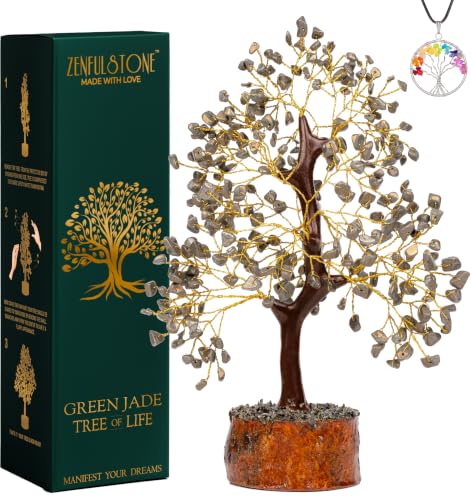 Pyrite Crystal Tree of Life - Wealth & Prosperity Gift for New Beginnings, Handmade Money Tree for Success, Positive Energy Home Office Desk Decor, Inspirational Gift for Business Owners, Women & Men - color: Pyrite Golden Wire
