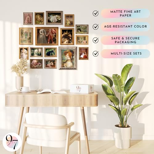 97 Decor Victorian Wall Art, 16 Pc Vintage Coquette Prints, Unframed - color: Royal Victorian Gx11x14, size: unframed
