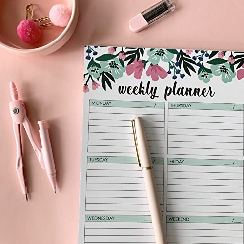 Weekly Planner Pad 52 Tear-Off Sheets Undated 8.5 x 11 Desk Pad - style: Style 1
