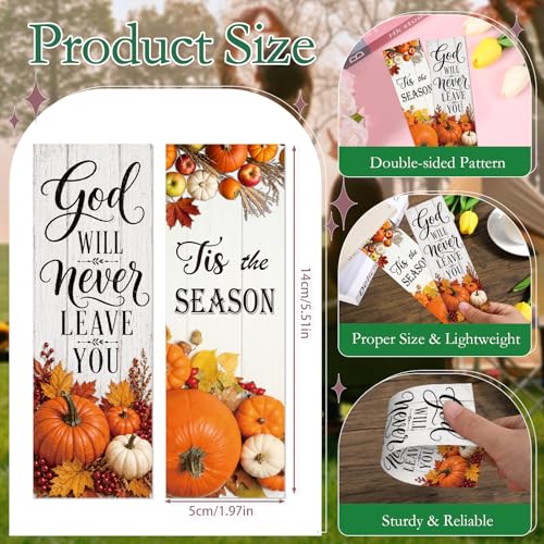 Fall Christian Bookmarks Gifts - 200 Pcs Autumn Pumpkin Bookmark Paper Scripture Maple Leaf Religious Page Book Marks Church Gift for Women Men Thanksgiving Book Lovers Reading Party Supplies - color: Autumn Christian