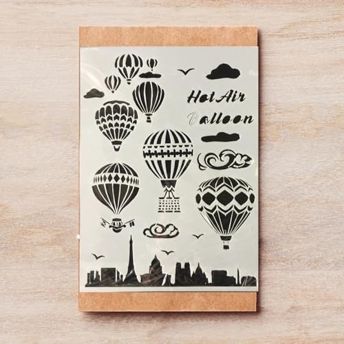 TIAMECH A4 Reusable Hot Air Balloon Stencil for Painting - style: Hot Air Balloon