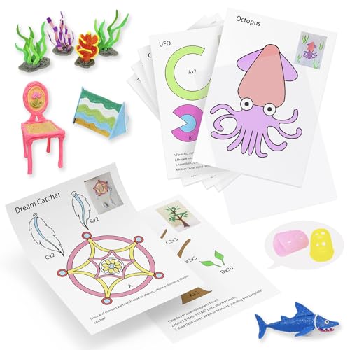 3D Pen Printing Templates, 20 Sheets Printer Drawing Graffiti - color: Pink