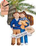 Personalized Rome Italy Ornament 2026 for Honeymooners, Vacation Souvenir - color: Blue Italy