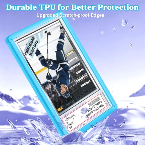 for 1 Pack PSA Slab Guard,Durable PSA Slab Protector Case,Hard TPU Stackable,Shock Absorbing Edge Protection,Soft Touch,Multiple Colors Guards with Precision Fit for Graded Cards Case,Blue - color: Blue, size: 1 Pack