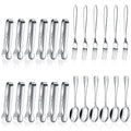 24 Pcs Mini Appetizers Forks and Spoons Tongs, Sharp Spoon, Silver - color: Silver, size: Sharp Spoon