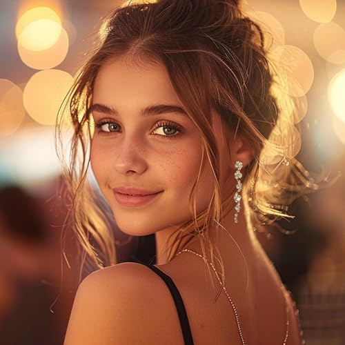 HUASAI Silver Wedding Jewelry Sets for Brides Rhinestone Necklace Earrings Bracelet Set Guest Dress Accessories Bridal Jewelry Formal Wedding Prom Party - color: E:gold bride jewelry set