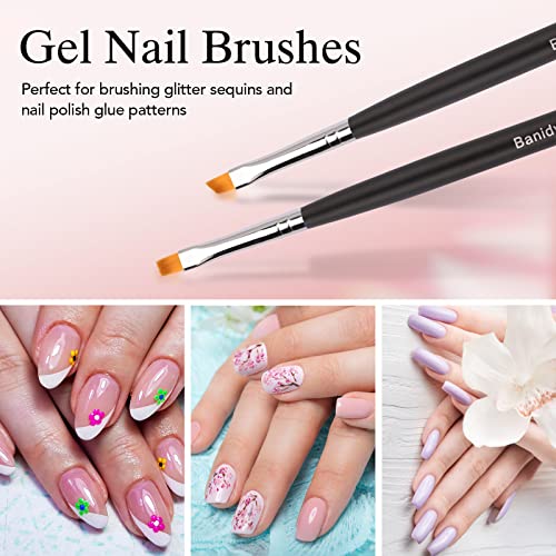 Nail Art Brushes for Gel Art Design Brush Tools Dual-Head Pen Painting Set Include Extension Brush Liner Brush Dotting Pen for DIY Manicure Polish Black