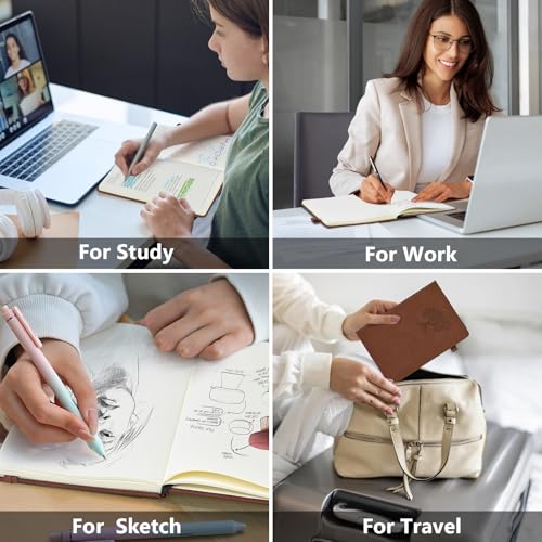 Blank Journal Notebook 5.9"×8.5", Leather Sketchbook,160 Pages Sketch book - color: Brown, size: Blank Page