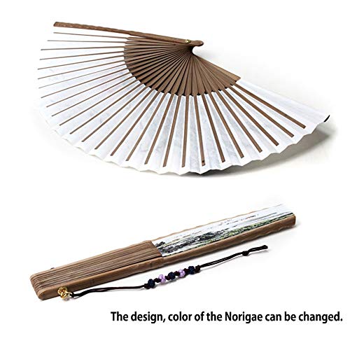 Korean Traditional Bamboo Hanji Hand Fan w/Norigae Large Folding Gift Landscape