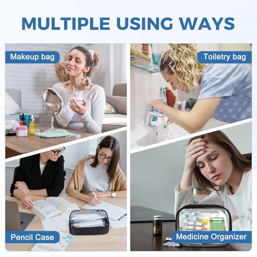 Moyad TSA Approved Toiletry Bag Clear Quart Size Travel Bags Makeup Bag - color: Black, size: 1 Pack
