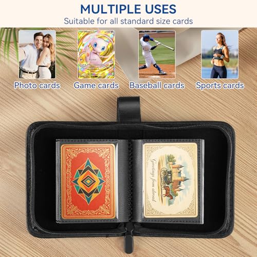 Mini Card Binder, EDUDIIU Small Pokemon Card Binder - color: Red