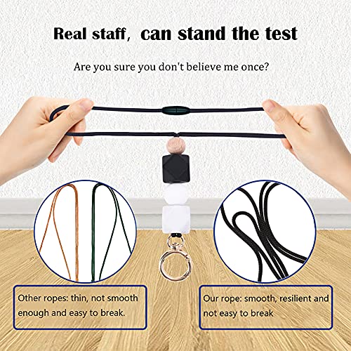 Teacher Lanyards for ID Badges and Keys, Cute Silicone Beaded Lanyard - color: Gold-001