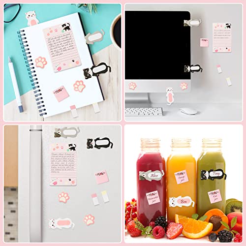 Xqumoi I Just Really Like Cat Sticky Notes Set, 550 Sheets, Cute Cat and Paw Shaped Self-Stick Notes Pads Animal Divider Tabs Bundle Writing Memo Pads Back to School Office Supplies Small Gift - color: 1pack-cat
