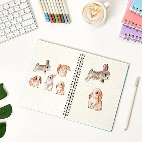 3 Pack Small Spiral Notebook Dot Grid Pocket Size A6 4.3"x5.7" - size: A6 (4.3"x5.8"), style: Dot Grid