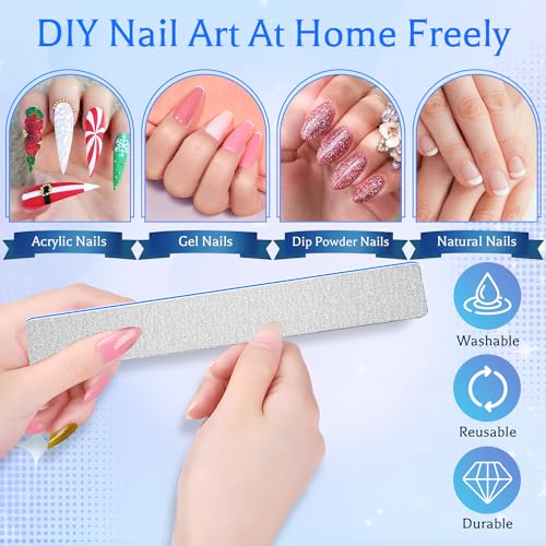 Nail Files 25pcs-Nail File 60/60 Grit for Acrylic Nails,Super Rough Nail Files Emery Boards for Artificial Nails, Fake Nails, Professional Double Sided Jumbo Zebra Nail File - size: 60Grit(25 Count)