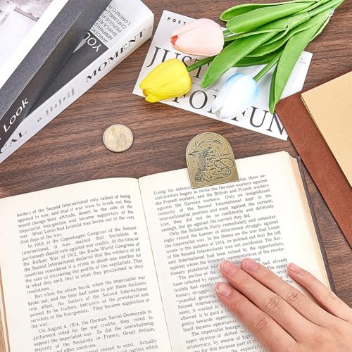 CRASPIRE Travelers Journal Clip Vintage Alloy Antique Bronze Metal Book Pen Page Decorative Bill Binder Holder Clips for TN Travelers Art Journaling Reading Decoration Accessories - style: Book