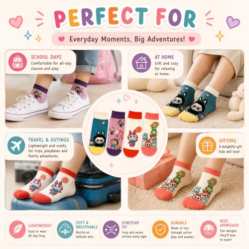 Cute Cartoon Kawaii Socks for Women – Aesthetic Funny Soft Novelty Gift - color: Autumn Hue