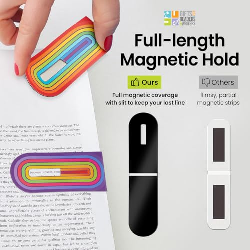 Thinking Gifts Magnetic Linemarker Bookmark for Easy Tracking - Rainbows - color: Rainbows