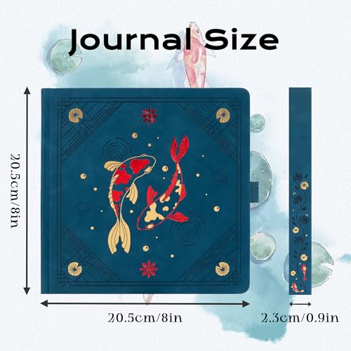 TIEFOSSI Dotted Square Journal Notebook 160 Pages for Women & Men(8 x 8) - color: Deep Blue, size: Square-Dotted