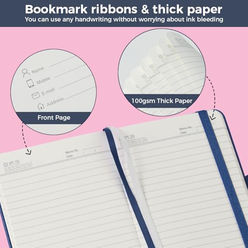 (3 Pack) Small Notebook Journal for Men Women, 3.7" x 5.7", A6 Pocket Notebook with Pen, 100GSM Lined Paper, Hardcover Small Notepad for Work Writing Note Taking, School Supplies - color: 3 Compass, size: A6