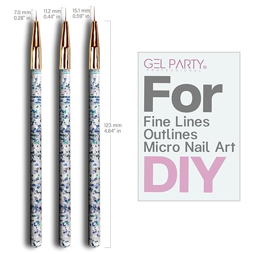 GELPARTY 32-Piece Nail Art Brush Set Professional Brushes for Acrylic, Gel, UV, Ombre, Dotting & 3D Designs | Drawing Pen For Gel Complete Kit for Salon & DIY Use