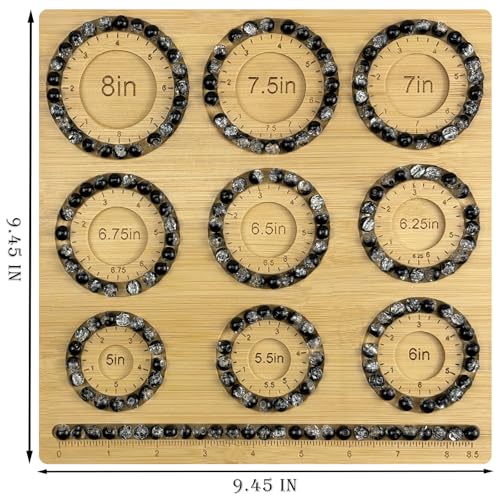 Petoysoso Bead Boards for Jewelry Making, Bamboo Beading Board for Jewelry Bracelet Making, Bracelet Bead Board, Bracelet Bead Board for Bracelet, Jewelry Making Supplies,Bracelet Tray 5"- 8" - size: Bracelet-M1