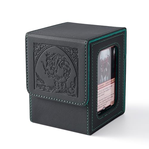 Venssu Goblin Themed MTG Deck Box with Commander Display (Black and Green) - color: Goblin