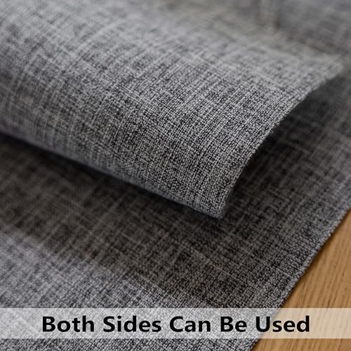 Demetex Grey Textured Linen Placemats Set of 8 Classic Place Mats Heat Resistant Cloth Table Placemat for Dinner Gathering Buffet, 13x19 inch, Ash Grey - color: Ash Grey, size: Placemats set of 8