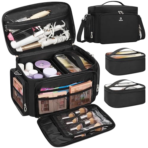 TANTO Large Makeup Bag, Portable Cosmetic Travel Bag for Makeup Artist
