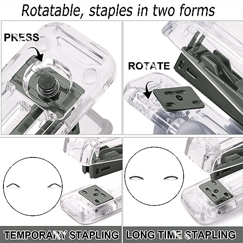 Office Desk Accessories, Acrylic Stapler, Staple Remover, Tape Holder, Pen Holder, Ballpoint Pen, Scissor, Binder Clips, 1000pcs Staples, Phone Holder, Ruler, Transparent Glue and 300 Notes - color: Black