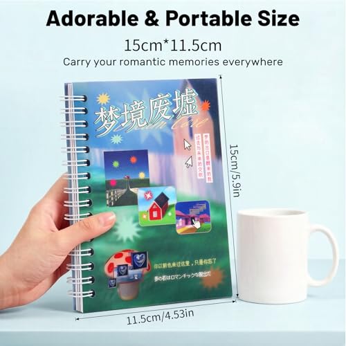 Tmtains 30 Sheets Japanese Sticker Book for Scrapbook 300+Pcs Heisei Retro Vintage Korean Stickers for Journaling Aesthetic Japanese Sticker Book for Adults DIY Junk Journal Gifts (Dream Ruins) - color: Green
