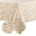 Smiry Rectangle Waterproof Heavy Duty Vinyl Tablecloths, 60 x 102 Inch - color: Beige, size: 102" x 60" (Rectangular)