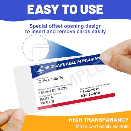 10 PCS Social Security Card Protector Sleeves,31 Mil Soft Clean Waterproof SSN/New Medicare/Credit Card Holder, Soft ID/Debit/Credit Card Covers